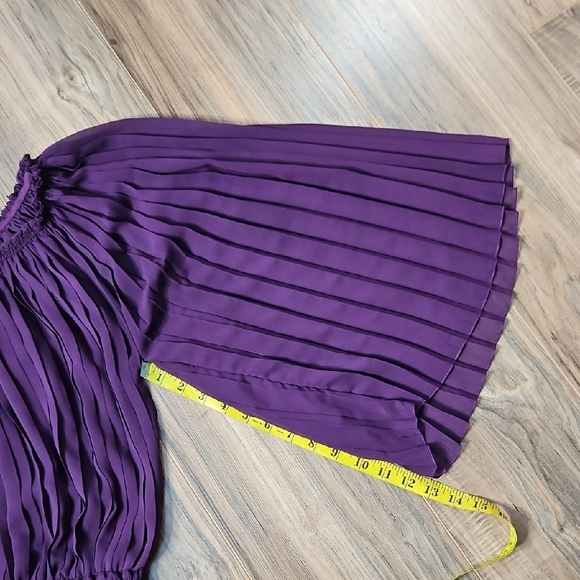 Max Studio Special Occasion Purple Pleated Dress - Picture 8 of 8